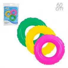 Kit 3 Boias Inflavel Boia Circular Inflável Colorida Verde Amarelo Rosa 60cm Infantil Para Crianças Para Piscina Praia