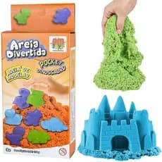 Areia Mágica Cinética Divertida - Kit Pocket Animais 150g com Moldes Coloridos | DM Toys