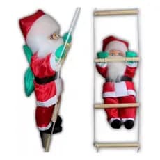 Papai Noel Escalando Enfeite Natal Subindo Escada 75cm Escalador Decoracao de Natal