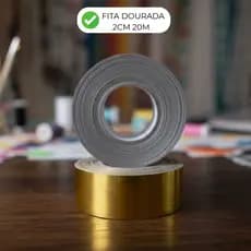 Fita 20M Autocolante Dourada Lisa 2CM Uso Decorativo Pisos Tetos Paredes MULTIUSO