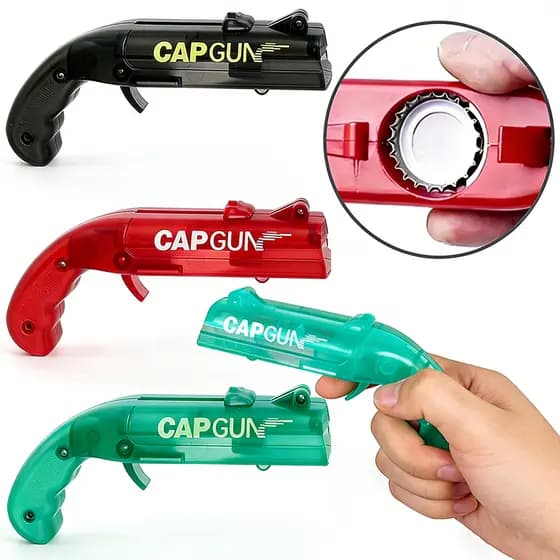 CapGun Portátil 2 Criativo Voando Tampa Lançador Abridor De Cerveja Ferramentas Barra Bebidas Em Forma De