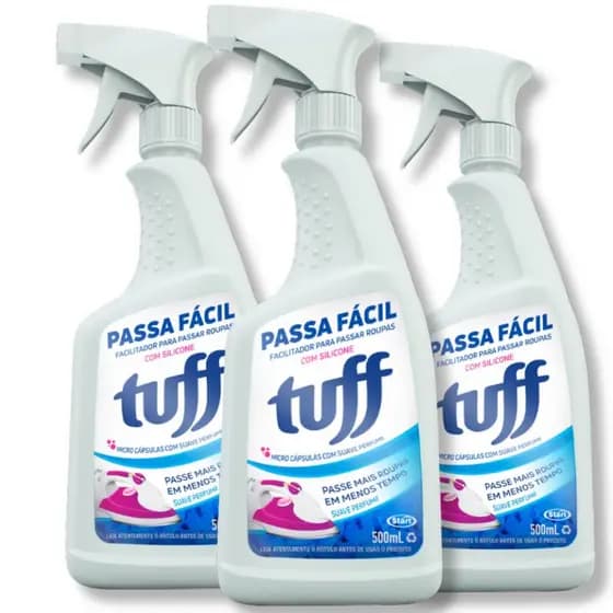 Kit 3 Facilitador Tuff Passa Fácil 500ml com Borrifador