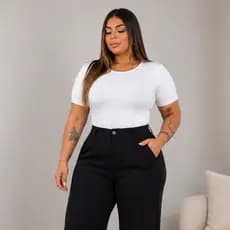 Body Feminino Plus Size Manga Curta com Fecho Suplex Romantic – Conforto e Estilo para Qualquer Ocasião