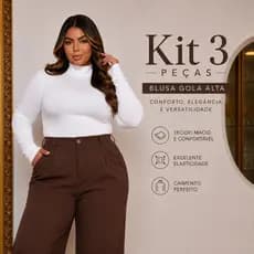 Kit Blusa Cacharrel Gola Alta Plus Size – Elegância e Conforto para Todas as Estações