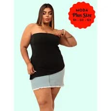Kit com 3 Blusas Feminina Plus Size Assimétrica Tomara Que Caia  de Malha Anarruga: Elegância para Todas as Festas
