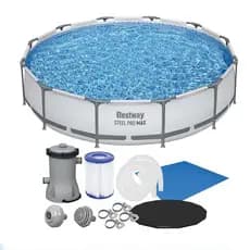 Piscina Estrutural 6473 Litros + Bomba Filtrante + Capa + Forro Bestway