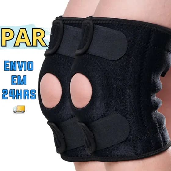 Par Joelheiras Compressão Ortopedica Articulada Patelar Reforçada neoprene