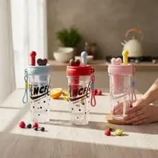 Garrafa de Água com 900ml Copo de Canudo de Grande Capacidade Copo de Plástico Portátil, Copos para Meninas
