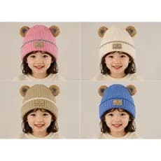 Gorro de Tricô Infantil "Baby Bear" Gorro de Tricô Infantil Ursinho com Orelhas – Touca de Lã Macia para Inverno