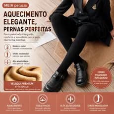 Meia Calça Infantil Térmica Legging Grossa  Quente Feminina Forrada Peluciada Translúcida de Lã tamanho 10-16 ANOS