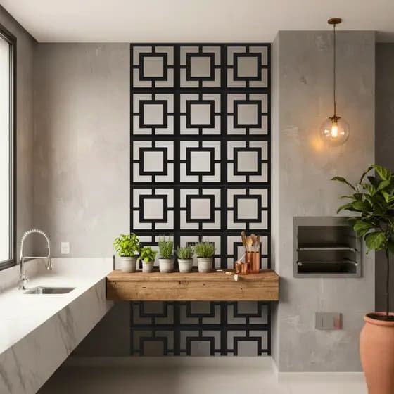 Placa Decorativa Vazada em MDF – Painel Estilo Cobogó 25x25cm