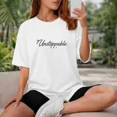 Camiseta Feminina Unstoppable Moderna Algodão