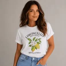 Camiseta Estampada Limoncello Feminina Manga Curta Algodão Premium Casual Moda Feminina