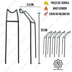 Kit Suportes de Vara de Pesca 25cm Aço Reforçado p/ Barranco Pesqueiro