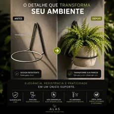 Suporte Vaso Parede Jardim Ferro Reforçado 4kg Flores Planta