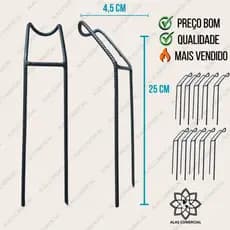 10x Suporte Apoio de Vara para Pesca Pescaria 25cm Forte e Prático para Barranco e Pesqueiro