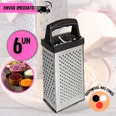 KIT 6 Pçs Ralador 4 Faces em Aço Inox para Cozinha Verdura Legumes Queijo Multiuso