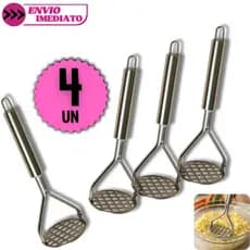 Kit 4 Amassador de Batatas Espremedor Legumes Purê Aço Inox