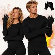 Kit Frio Conjunto 2º Pele Camisa + Calça Térmica Luva Touch Inverno Frio Masculino Feminino
