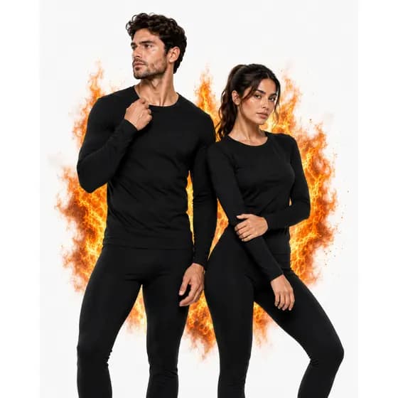 Conjunto Térmico Segunda Pele Térmica Flanelado Frio Intenso Preto Masculino Feminino