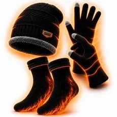 Kit Touca Forrada Luva e Meia Frio Quentinho Confortável Masculino Feminino Unissex