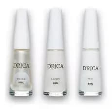 Kit 3 Esmalte Drica Francesinha - Branco Transparente Perola