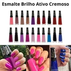 Kit C/20 Esmaltes Brilho Ativo 8ml - Cores Variadas