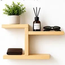 Prateleira Decorativa de Parede em Pinus Natural | Nicho Organizador para Sala, Quarto e Banheiro