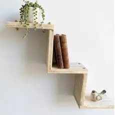 Prateleira Decorativa Zig Zag de Parede em Pinus Maciço | Nicho Organizador | Kit 1, 2, 3 ou 4 Unidades