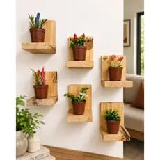 Kit 6 Mini Prateleiras Pinus Decorativas Nicho Parede - GRATIS Buchas + Parafusos