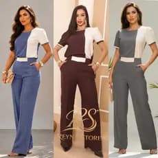 Conjunto Feminino  Elegante Luxo Calça e Blusa no tecido (linho milano melange) Macio, confortável