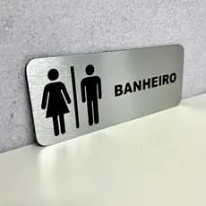 Placa Sinalização Porta Banheiro Wc em ACM