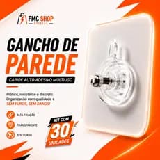 Kit 30 Peças - Gancho de Parede Adesivo Multiuso Para Pendurar Quadros Utensílios De Cozinha Banheiros Parafuso
