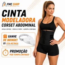 Cinta Modeladora corset Abdominal Feminina Redutora Afina Cintura Espartilho Ajustavel Dupla C/Zíper