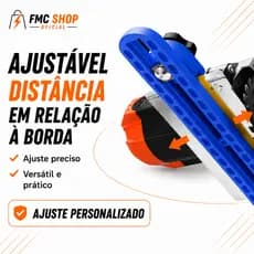 Guia Ajustável com Trilho e Braçadeira para Base de Serra Circular e Máquina de Corte