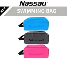 Bolsa De Natação Impermeável De Lona Nassau NBSBS | Compacta Portátil Para Equipamentos De Água (Azul/Carvão/Rosa)-Viagem , Academia , Banho