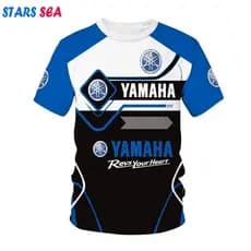 Novo 2024 Verão Casual Em Torno Do Pescoço Yamaha 46 Esporte Azul Camiseta Esportiva Masculina Motocicleta Equipe Ciclismo Manga Curta Topo