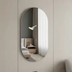 Espelho Decorativo Oval Lapidado 80 cm Para Sala Banheiro Quarto + Dupla Face