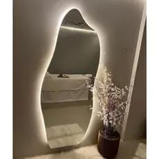 Espelhos Varios Modelos Oval Redondo Orgânico de Vidro Lapidado Para Banheiro Sala Quarto