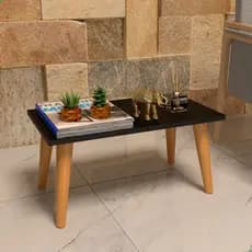 Mesa de Centro  Retangular Pequena em Madeira Moderna Mesinha Lateral para Decoração Sala de Estar