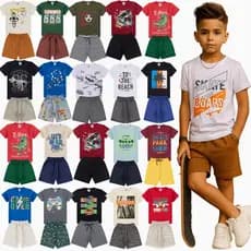 Kit 4 ou 12 Peças Roupa Infantil Menino | Conjunto Infantil Verão Menino | Kit Roupa Infantil Menino Confortável