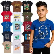 Kit Camiseta Infantil e Juvenil Masculina 100% Algodão | Roupa Infantil Menino Confortável