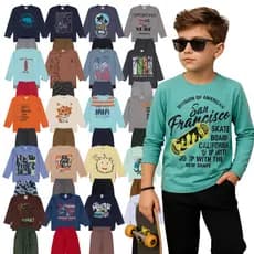 Conjunto Meia Estação Menino do Tamanho 1 a 10 Anos | Blusa + Calça Moletom Infantil - Envio Sortido