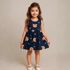 Vestido Infantil Menina  Raposa do 1 ao 10 | Vestido Infanto Juvenil | Roupa Infantil Para Menina
