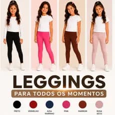 Kit Calça Legging Infantil Menina do 1 ao 10 Anos Sortidas Confortável Legging Infantil Feminina Casual Dia a Dia