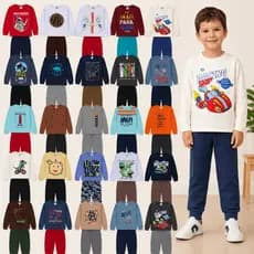 Kit 6 Peças Conjunto Meia Estação Menino do Tamanho 1 a 10 Anos | Blusa + Calça Moletom Infantil - Envio Sortido