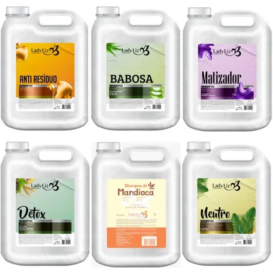 Shampoo 5 Litros Profissional Lavatório Restaura e Hidrata, Anti frizz, Fortalece Lady Liz