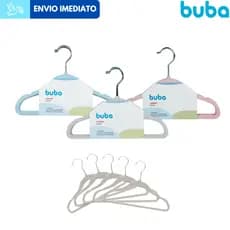Kit 5 Cabides Infantil Bebê em Veludo Buba Anti deslizante