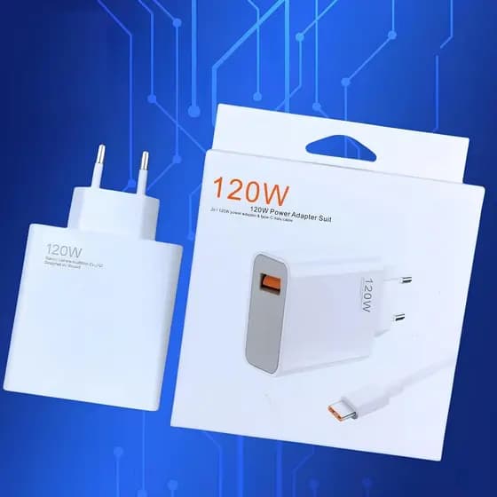 Carregador rápido de 120W 67W 33W com 6A USB C cabo 1M para Mi Turbo Charge Turbo Power Cabo USB + Cabo Tipo C