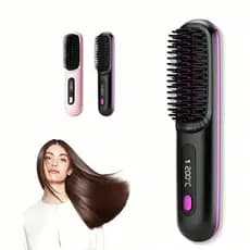Alisador Cabelo Escova Portátil Viagem Penteador USB Rolo Liso Uso